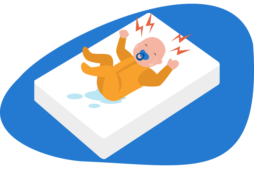 baby crying and peeing